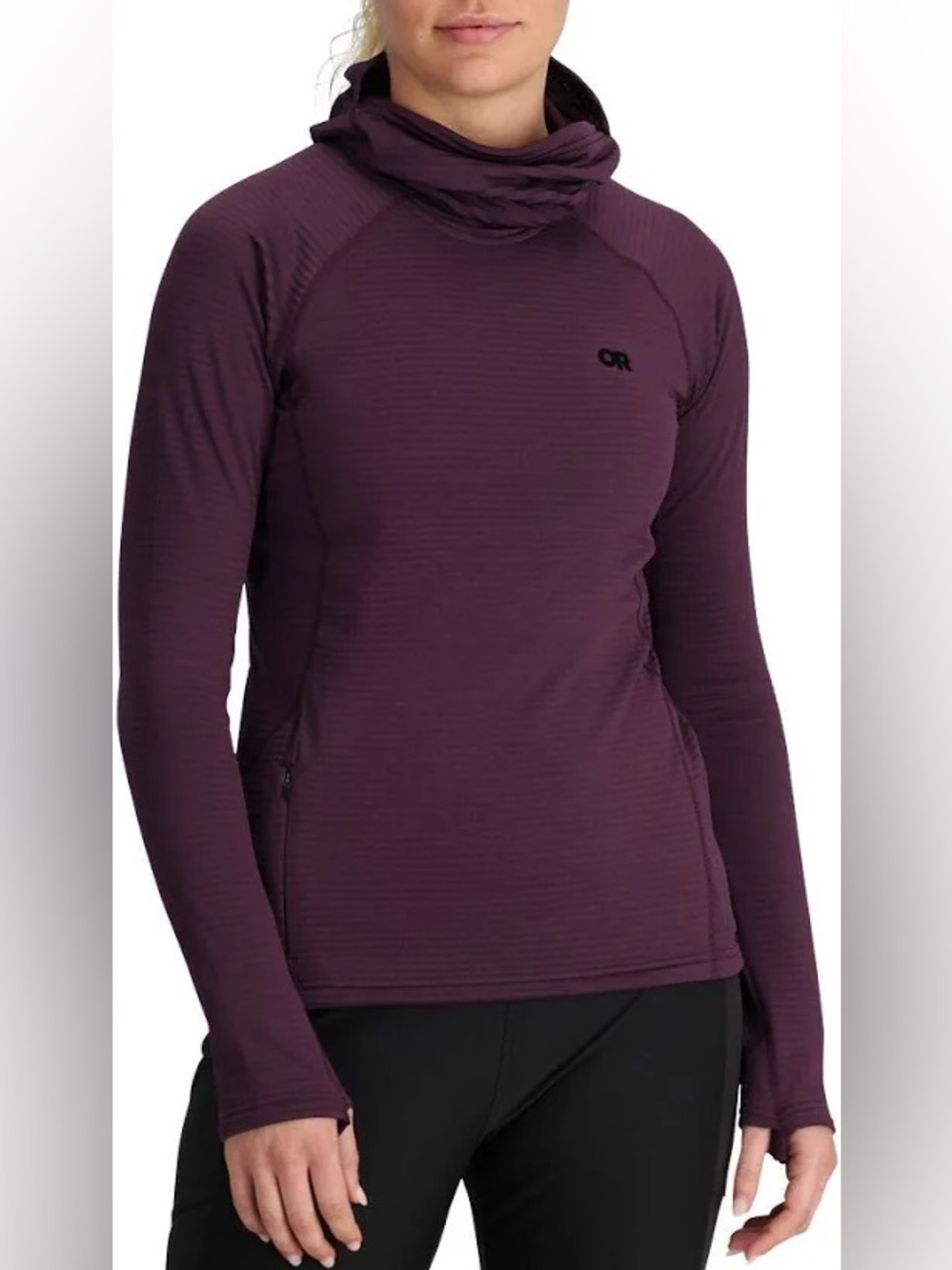 Outdoor Research Women's Hoodie- Vigor Grid Fleece Pullover with Balaclava M